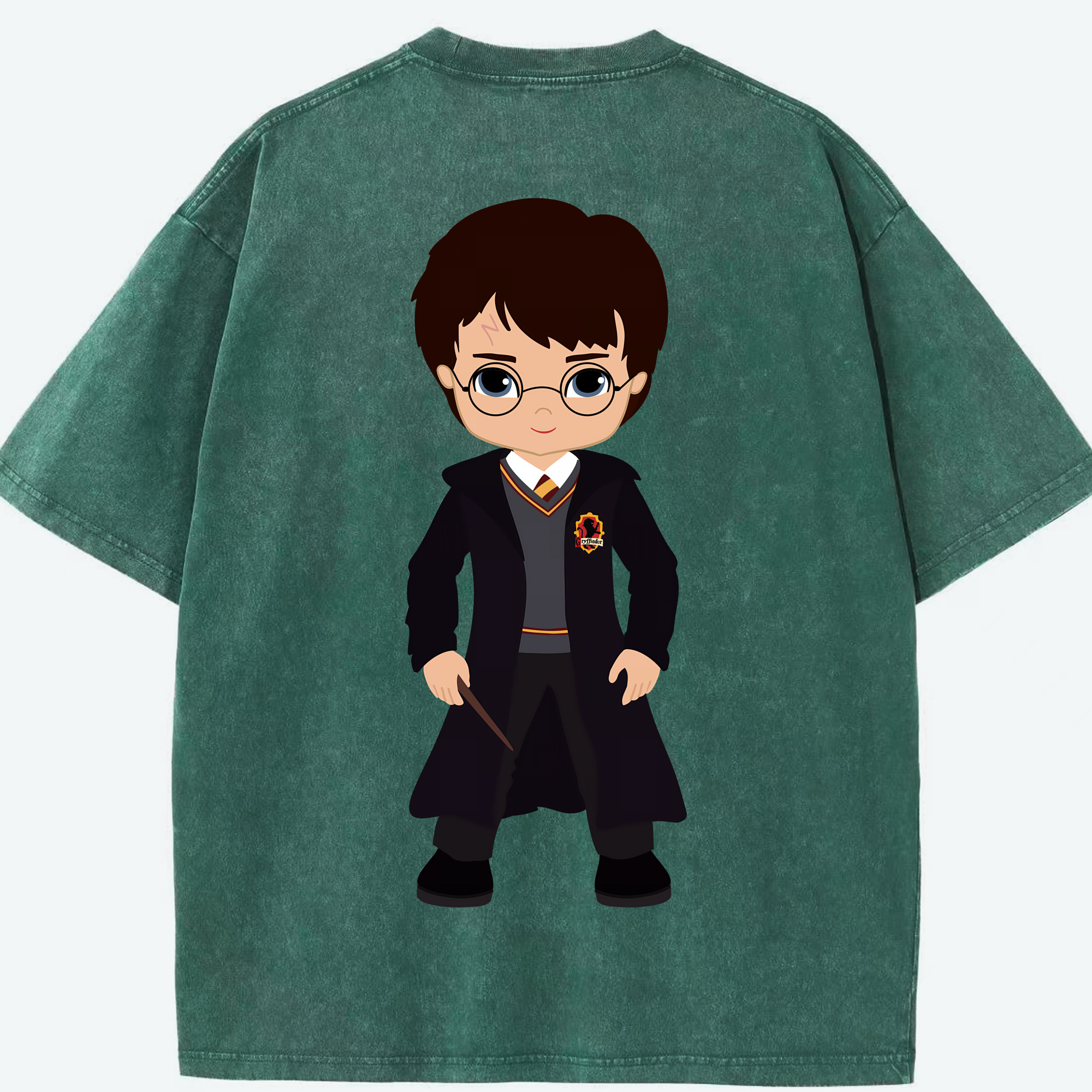 （画像用） Harry Potter ハリー・ポッターシリーズ 綿100% ヴィンテージ風 半袖Tシャツ（背面プリント）